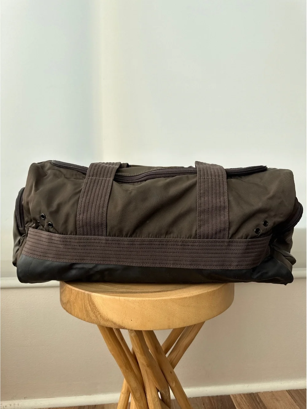 Adidas Duffel Bag Black Brown Gym Travel Bag Multiple Pockets